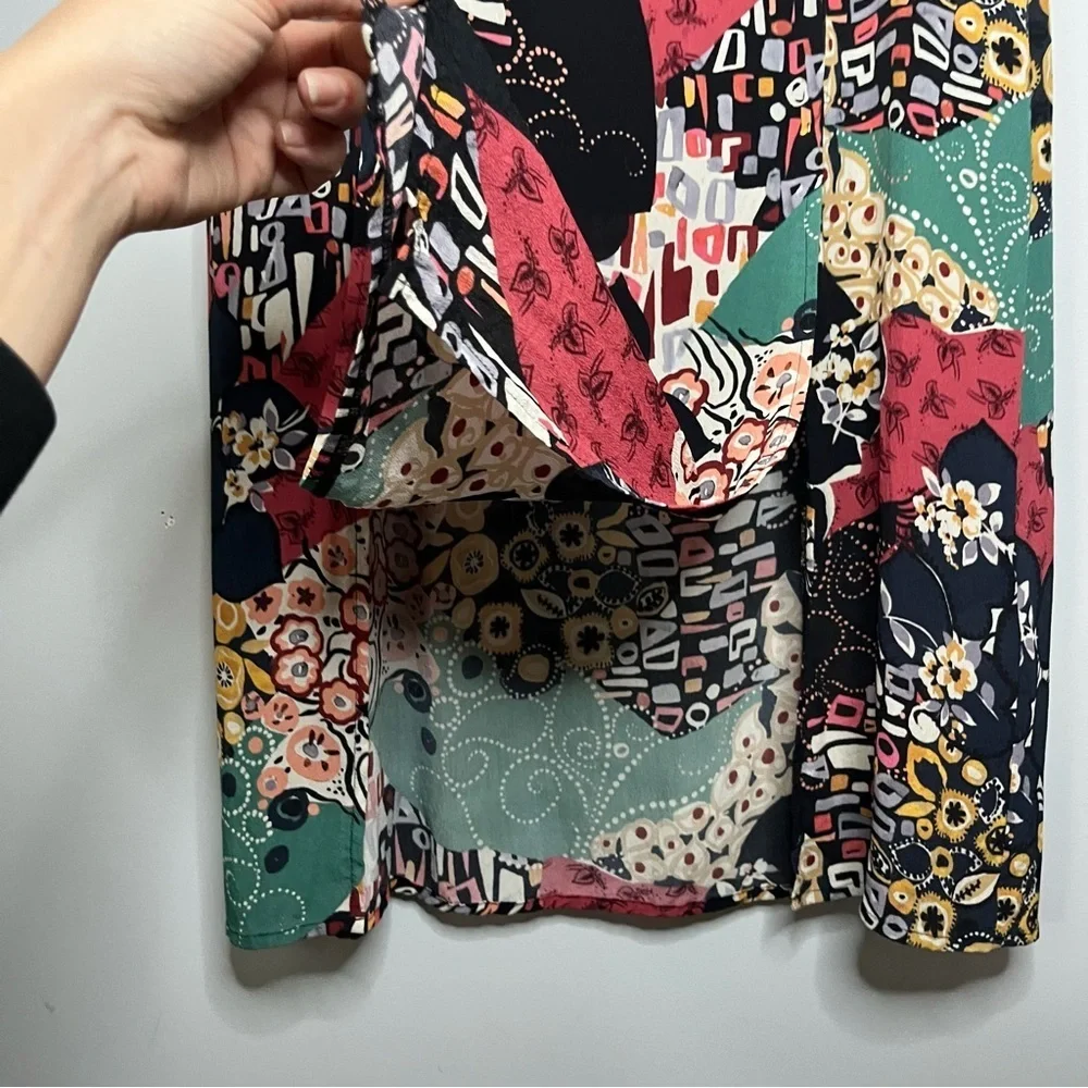 Anthropologie X Kachel Hallie Abstract Floral Midi Skirt Size 4